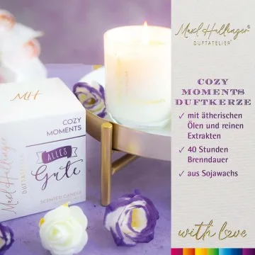 Alles Gute (Cozy Moments) - Duftkerze, 40h Raumduft Sojawachs