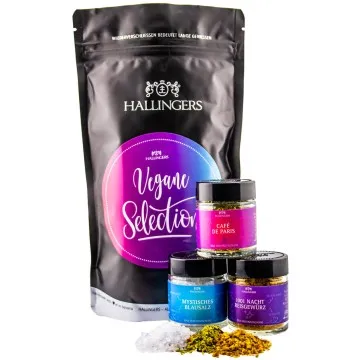 Vegan Selection (kleines veganes Mitbringsel Blausalz, Reisgewürz & Café de Paris) - Feinkost-Set, Gourmet-Auswahl Wundertüte