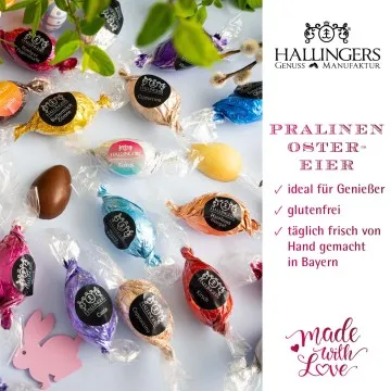 Easter Box orange (großes Osternest mit 90 Pralinen-Ostereiern mit & ohne Alkohol) - Feinkost-Set, Gourmet-Auswahl XXL