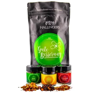 Gute Besserung (kleiner Genesungsgruß mit 3 Tees Kräutertee, Früchtetee & Roibuschtee) - Feinkost-Set, Gourmet-Auswahl Wundertüte