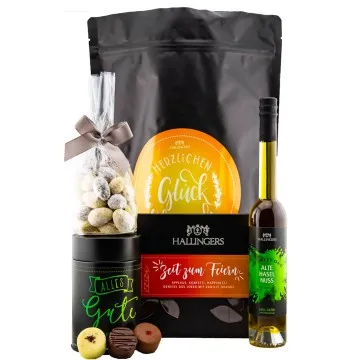 Herzlichen Glückwunsch XXL (großer Glückwunsch Haselnusslikör, Pralinen, Nougat & Tafel Schokolade) - Feinkost-Set, XXL-Wundertüte Gourmet
