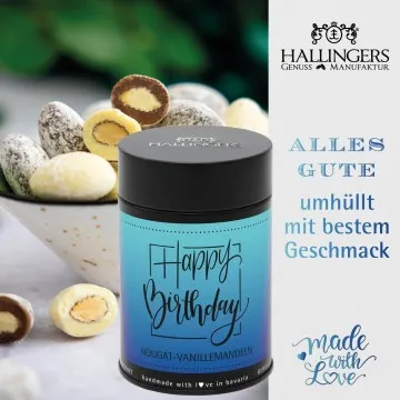 Happy birthday blue (großer Geburtstagsgruß Pralinen, Nougat, Kaffee, Gewürz, Likör & viel mehr) - Feinkost-Set, XXL-Geschenkkorb Gourmet