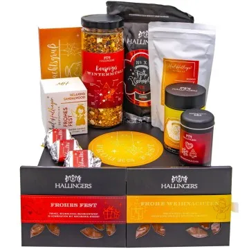 Frohes Fest (große Selektion Nougat, Müsli, Kaffee, Duftkerze, Gewürz, Schoki & mehr) - Feinkost-Set, XXL-Geschenkkorb Gourmet